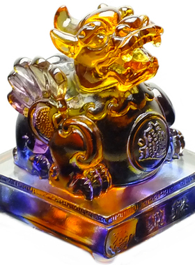 水晶貔犰旺财琉璃貔貅摆件送朋友