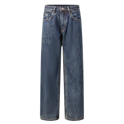 拉链长裤冬季加厚加绒牛仔裤