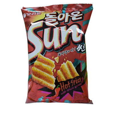 好丽友sun玉米膨化70g波浪薯片