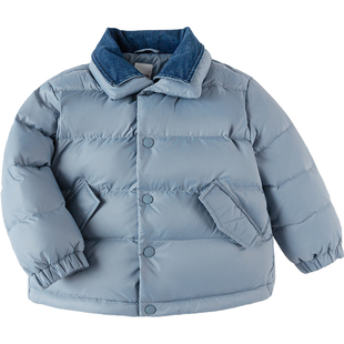 巴拉巴拉男童羽绒服宝宝短款牛仔外套冬季新款儿童加厚洋气女童潮