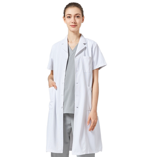 白大褂夏季短袖薄款女男医生服高端吸湿医用医护人员学生工作服