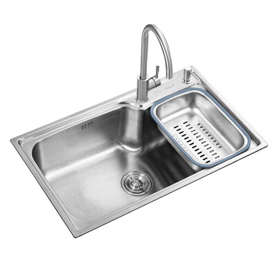 不锈钢单盆厨房洗菜盆加厚水槽