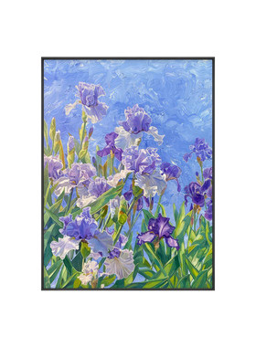 梵高紫色鸢尾花田园装饰画