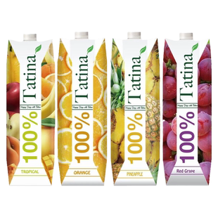 塞浦路斯进口果汁菠萝汁橙汁苹果复合汁葡萄汁塔媞娜1L装大瓶果汁