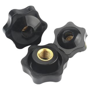 铜芯通孔六星手拧螺母六角形梅花胶木把手螺母手柄螺帽M5M6M8-M10