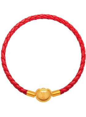 本命年红皮绳招财元宝康熙福字