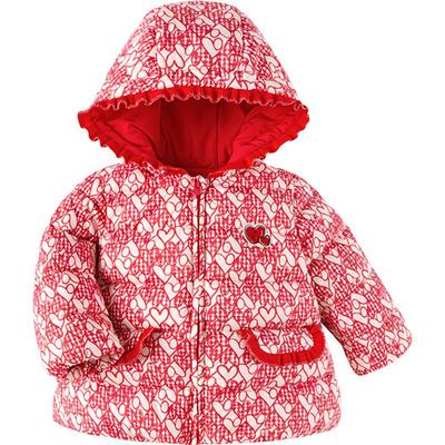 巴拉巴拉女童羽绒服冬装新款童装婴儿宝宝洋气红色中长款加厚外套