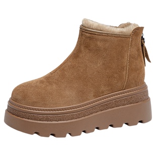 8cm厚底雪地靴女冬季加绒加厚轻便小个子内增高短靴2026新款棉鞋