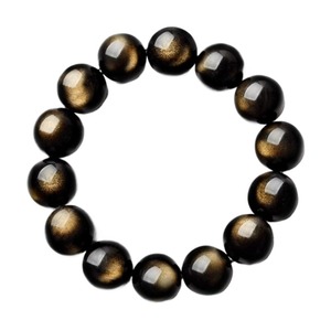 普陀山正品天然黑曜石手串招财金曜石好运猫眼双金眼男女款手链