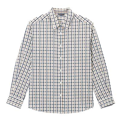 【雅格狮丹】女竖条格纹长袖衬衫