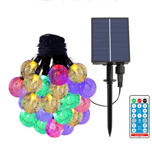太阳能气泡球灯串圣诞节日阳台户外防水庭院露营帐篷装饰彩灯串灯