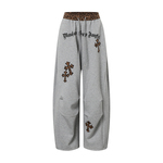 大佬街舞潮牌原创豹纹十字架卫裤休闲裤显瘦美式腰头jazz弯刀9288