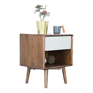 治木工坊北欧全实木床头柜带抽现代简约卧室床边柜白蜡木小储物柜