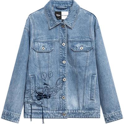 【播奥莱】播商场同款迪士尼唐老鸭联名短款牛仔外套女BDR1WD0217