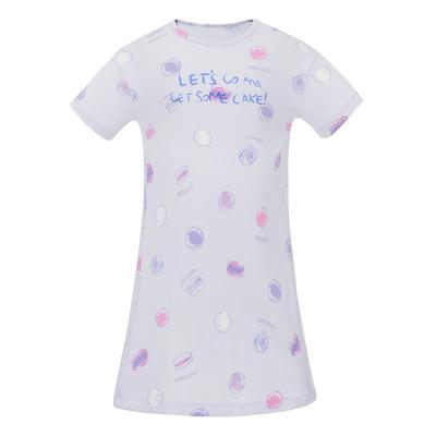 爱慕儿童莫代尔印花女孩春夏家居短袖睡裙/吊带睡裙A类可外穿