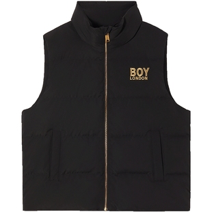 BOYLONDON潮流立领时尚老鹰logo羽绒马甲外套90绒秋冬男女N30014