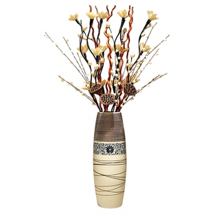 落地花瓶家居客厅装饰品仿真花欧式中式大号玄关摆件插花陶瓷花器