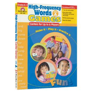 Evan-Moor High-Frequency Words Games Level A (Grades K-1) 美国加州教辅 高频词 游戏活动书 Level A 英文原版进口书