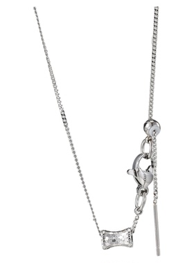 旭平银色波光粼粼小蛮腰项链女时尚精致碎闪轻奢易搭通勤高级感