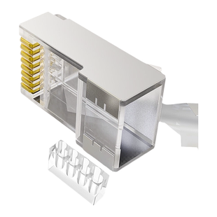 秋叶原网络水晶头超五类网线六类屏蔽七类八类工程RJ45网线接插头