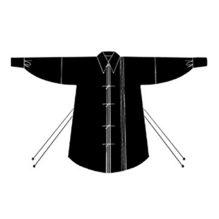 听旬青衫春夏汉服女改良对襟窄袖单排扣上衣长袖复古国风阔腿褶裤