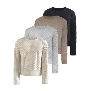 JCAESAR LONG SLEEVES 镂空菱形长袖 纱线混纺 肌理设计 多色