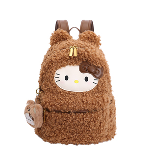 韩系小众双肩包包女式2025新款秋冬可爱毛绒包毛茸茸学生通勤背包