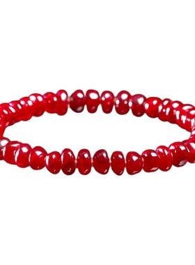 朱砂手链天然原石晶体软红宝石