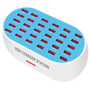 usb插头多口充电器多功能大功率多孔款接口适用安卓苹果华为手机2A快充10/12/24/30接口工作室充电桩排插智能