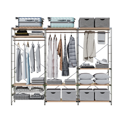 空云日式原木多层展示挂衣架