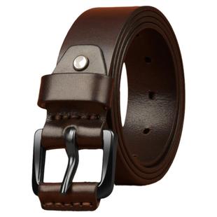 啄木鸟头层纯牛皮男士皮带真皮针扣休闲牛皮腰带复古青年裤带