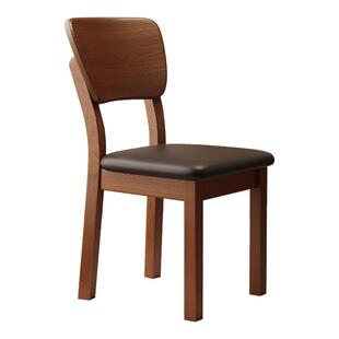 实木餐椅家用餐厅吃饭凳子中古软包洽谈书桌椅餐饮商用木头靠背椅