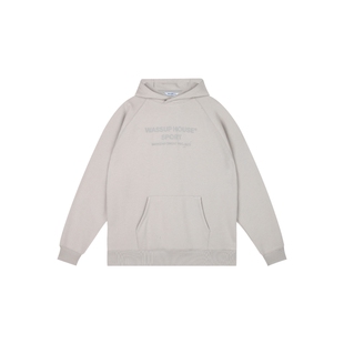 wassuphouse运动插肩套头加绒卫衣男美式潮牌宽松重磅情侣上衣女