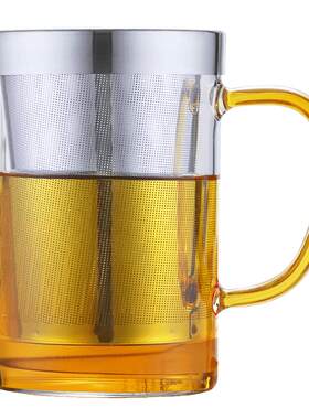 梵师耐热玻璃泡茶杯不锈钢
