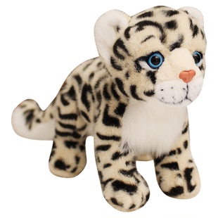 仿真小豹子毛绒玩具可爱雪豹公仔花豹玩偶布娃娃摆件男孩生日礼物