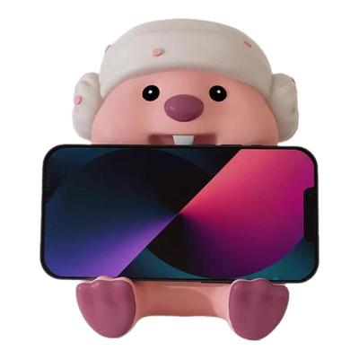 露比手机支架桌面摆件可爱装饰品手机架loopy玩偶小海狸手办礼物