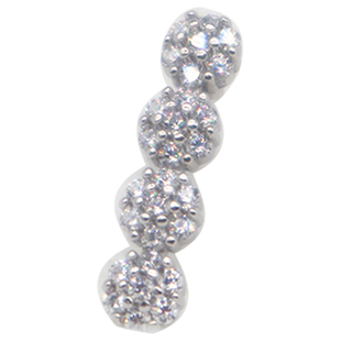 新款倒扣肚脐钉925纯银梅花满钻闪钻锆石脐钉肚环女穿刺饰品百搭