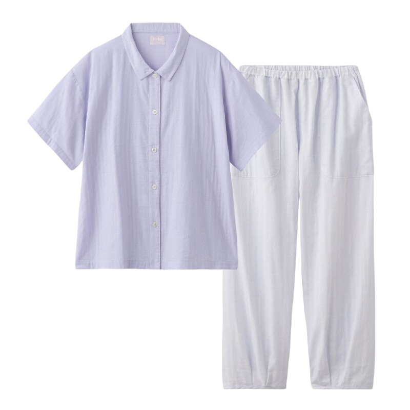郡是全棉双层纱布保湿居家服套装
