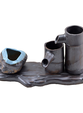 水景喷泉禅意风复古搭配陶瓷鱼池