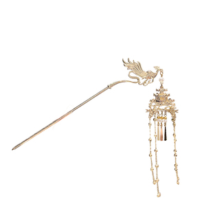 中国风凤凰流苏发簪高级感盘发簪子女古风旗袍汉服马面裙头饰发钗