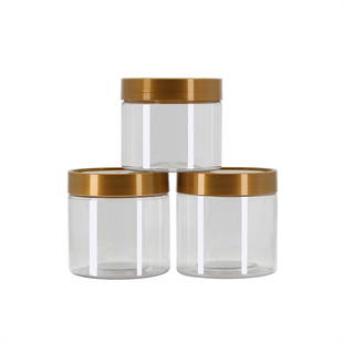 圆形方形塑料密封罐透明食品空塑料瓶坚果饼干花茶干果包装存储罐