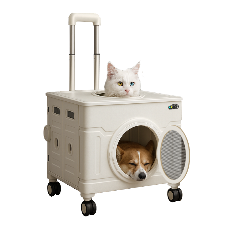 狗狗兔子猫咪外出宠物拉杆箱便携折叠推车 航空箱行李箱 猫车猫包