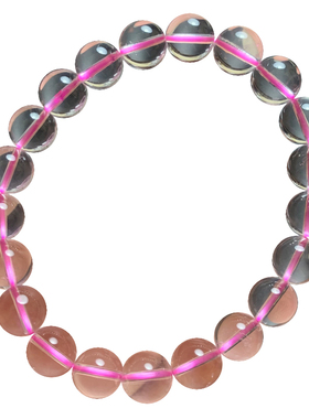 天然共生矿粉晶手链包裹果冻粉晶