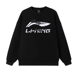 李宁卫衣男2026秋冬季新款男士圆领加绒保暖外套青少年运动上衣女