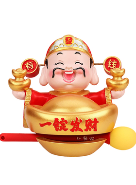 树脂财神木鱼桌面摆件马年吉祥物