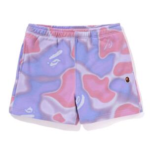 BAPE女装春夏满印液态迷彩图案运动短裤253001M