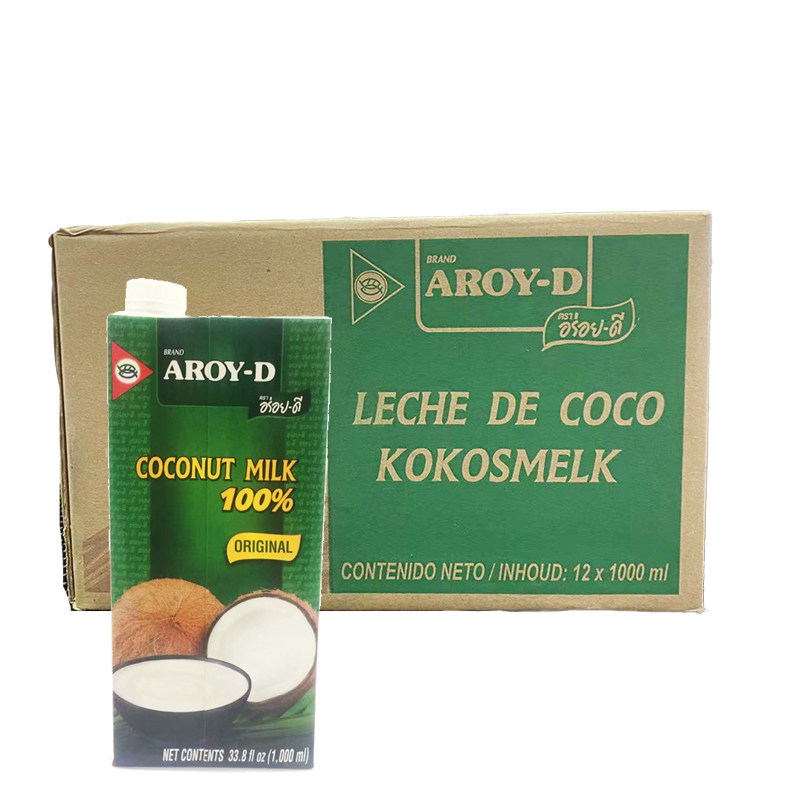 安来利AROY-D椰浆1000ml*12盒 进口小包装椰汁西米露咖喱原料商用
