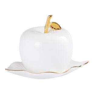 个性描金骨瓷牙签筒牙签桶家用时尚牙签盒桶牙线收纳盒苹果牙签罐