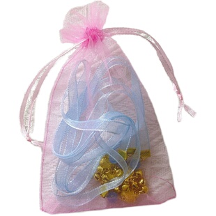 儿童幻彩渐变雪纱金锁发带编发带女宝汉服搭配创意古风彩色编发饰