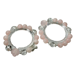 2XY 九尾狐手链马达加斯加粉晶手串转运桃花白水晶闺蜜二人2024年